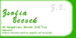 zsofia becsek business card